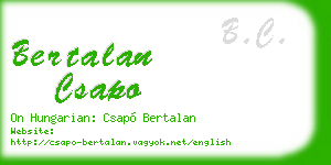 bertalan csapo business card